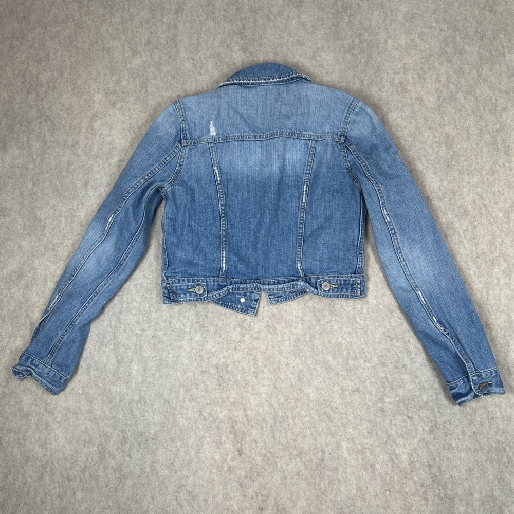 American Eagle Women's Denim Jacket Light‎ Wash Size Small 100% Cotton Trucker - Picture 6 of 6